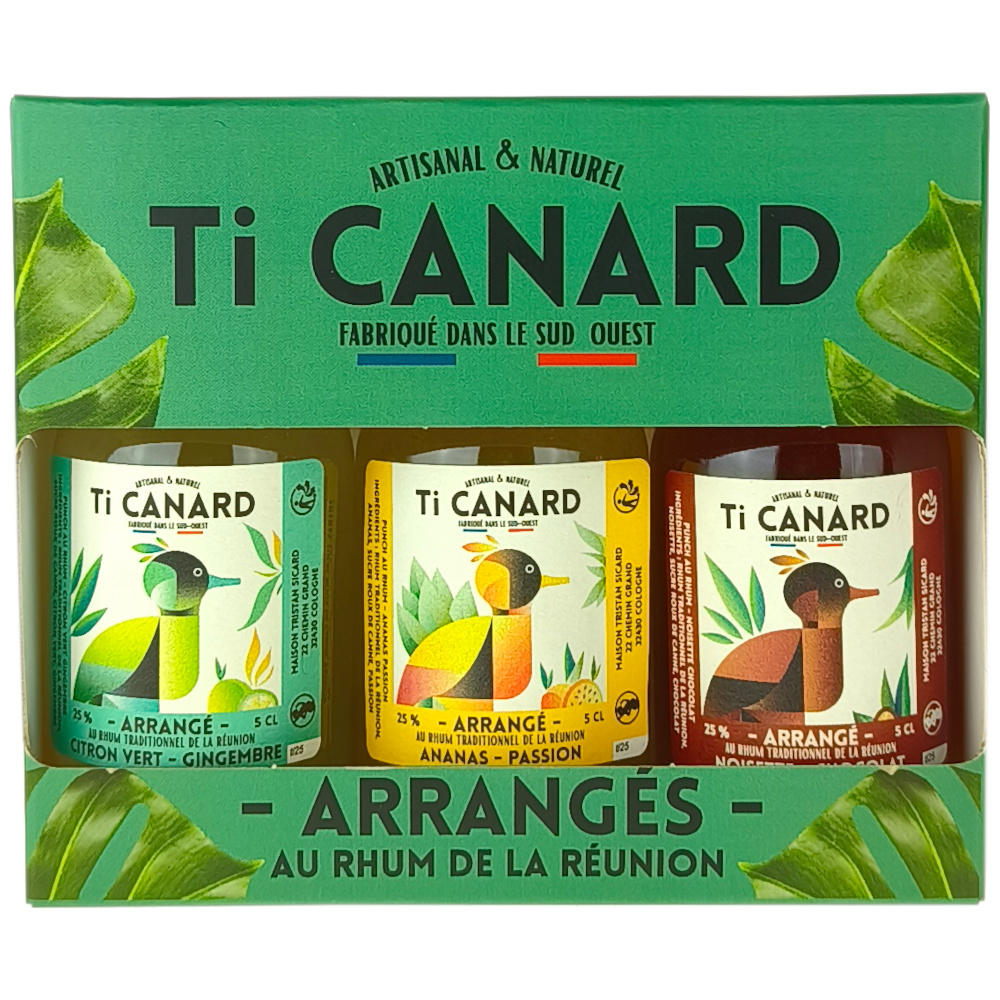 Rhum arrangé coffret dégustation 3x5cl, Ti Canard 3 Rhum arrangé coffret dégustation 3x5cl, Ti Canard